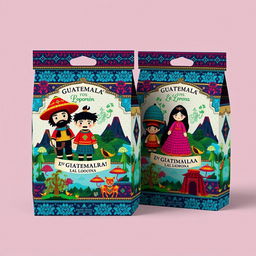 A packaging design for amigurumi toys with a theme based on Guatemalan legends