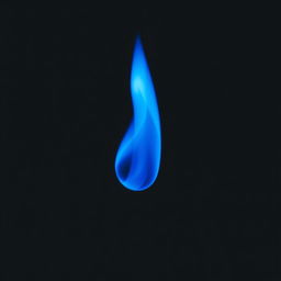 A serene blue flame gently floating above a dark background, emitting a soft glow