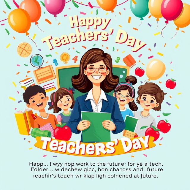 A vibrant and heartwarming Teachers' Day poster celebrating the dedication and hard work of educators