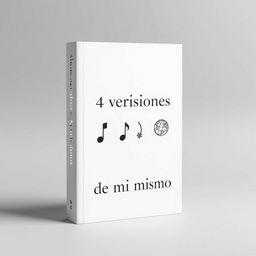 A minimalist book cover design titled "4 versiones de mí mismo"