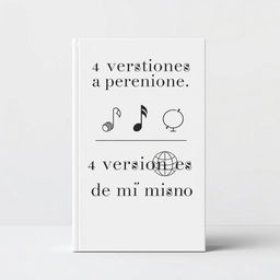 A minimalist book cover design titled "4 versiones de mí mismo"