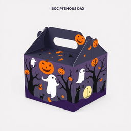 A printable box template designed for easy assembly, featuring an embedded Halloween theme