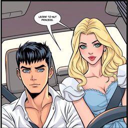 A comic panel featuring a man and a woman