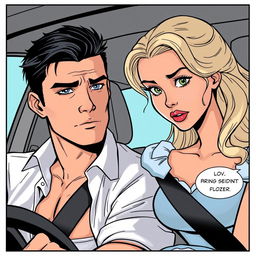 A comic panel featuring a man and a woman