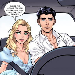 A comic panel featuring a man and a woman