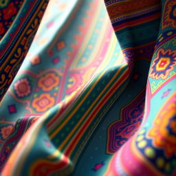 A 3D animated depiction of traditional Guatemalan fabric with Disney influences