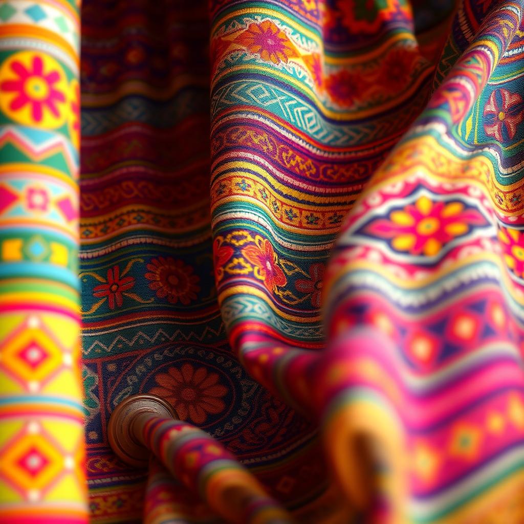 A 3D animated depiction of traditional Guatemalan fabric with Disney influences