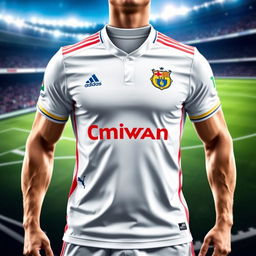 A vibrant and detailed image of a professional football jersey, designed for a prominent football club