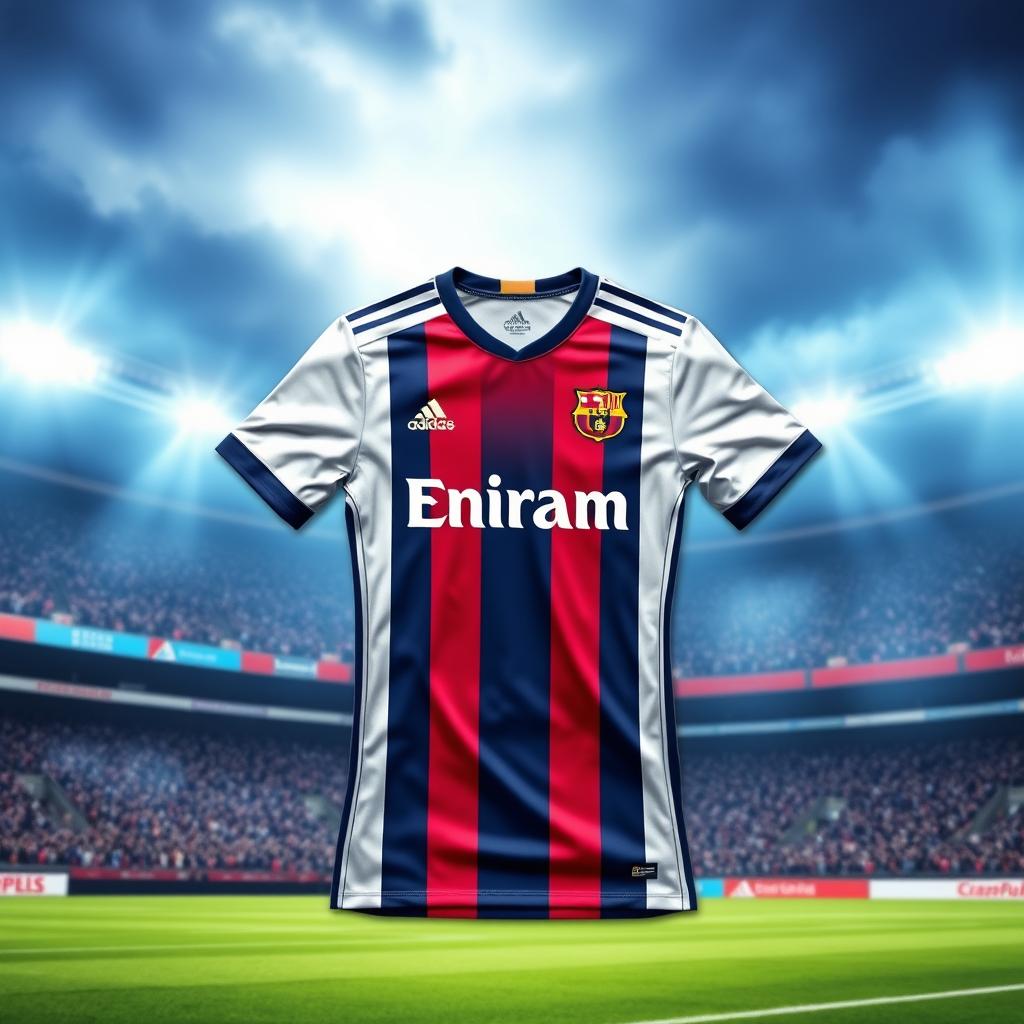 A vibrant and detailed image of a professional football jersey, designed for a prominent football club