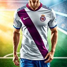 A vibrant and detailed image of a professional football jersey, designed for a prominent football club