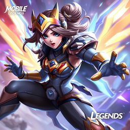 Joy, a character from Mobile Legends, portrayed in a dynamic action pose