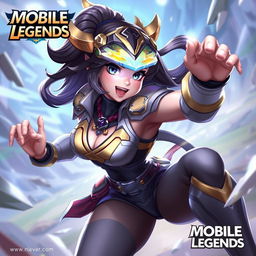 Joy, a character from Mobile Legends, portrayed in a dynamic action pose