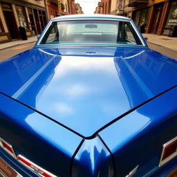 A classic 1981 Chevrolet Caprice painted in royal blue with a silver roof