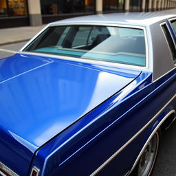 A classic 1981 Chevrolet Caprice painted in royal blue with a silver roof