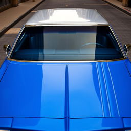 A full view of a classic 1981 Chevrolet Caprice painted in royal blue, showcasing the front and sides of the vehicle