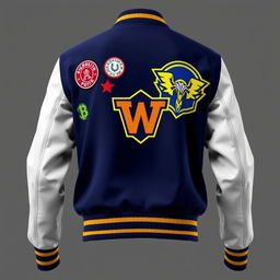 A stylish and modern varsity jacket featuring a classic design with an innovative twist