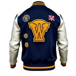 A stylish and modern varsity jacket featuring a classic design with an innovative twist