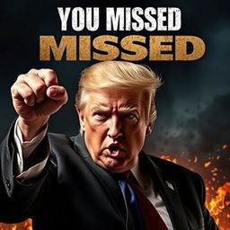 An action movie poster featuring Donald Trump, depicted with a heroic and determined expression