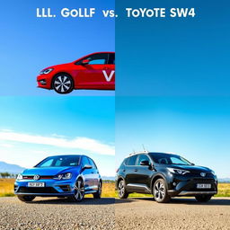 A Volkswagen Golf and a Toyota SW4 side by side for comparison