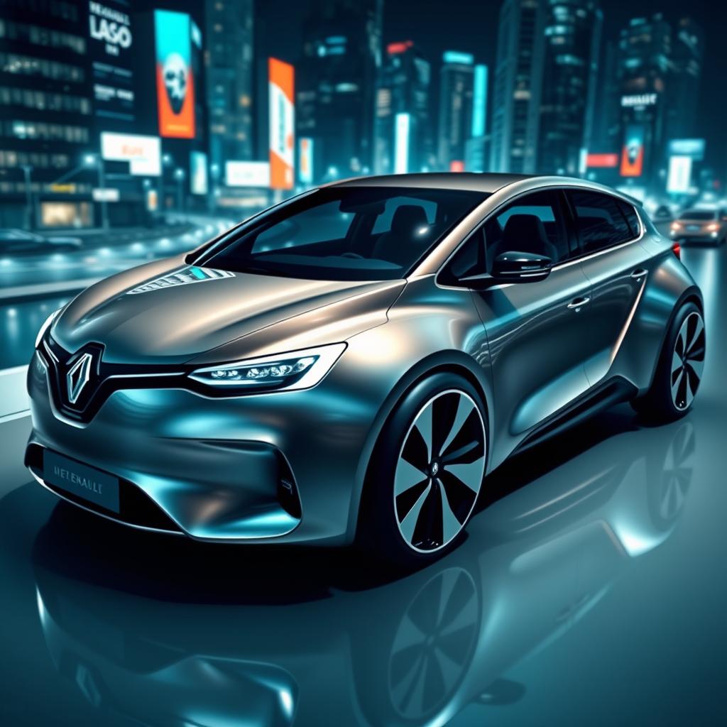 A sleek and modern design of the Novo Renault Alaska, showcasing its futuristic and innovative features