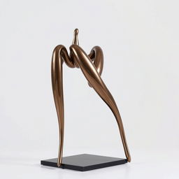 A creatively reimagined sculpture with legs shaped in an M-pattern, showcasing an abstract form where humanoid features are subtly implied