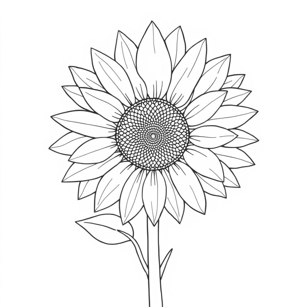 A simple line art cover featuring a sunflower