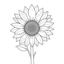 A simple line art cover featuring a sunflower