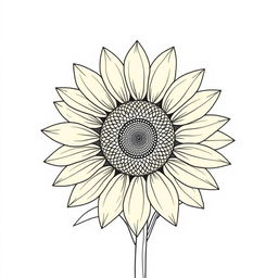 A simple line art cover featuring a sunflower