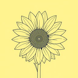 A simple line art cover featuring a sunflower