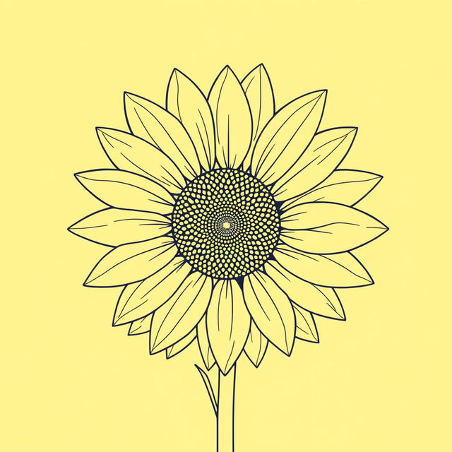 A simple line art cover featuring a sunflower