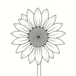 A simple line art cover featuring a sunflower