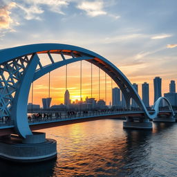 A magnificent bridge in a vibrant city in Hebei, China