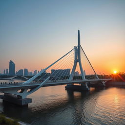 A magnificent bridge in a vibrant city in Hebei, China