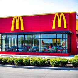 A classic McDonald's building featuring the iconic red and yellow color theme