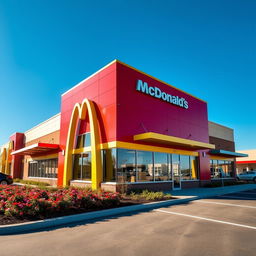 A classic McDonald's building featuring its iconic red and yellow color scheme