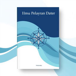 A flat nautical science book cover with a minimalist design