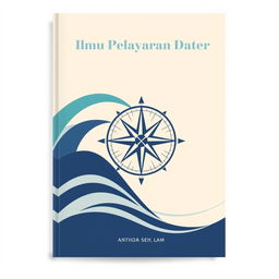 A flat nautical science book cover with a minimalist design