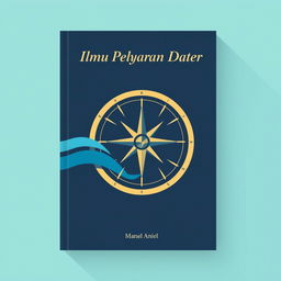 A flat nautical science book cover with a minimalist design