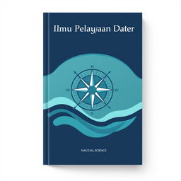 A flat nautical science book cover with a minimalist design