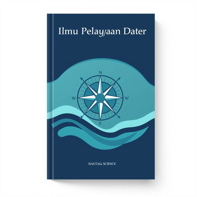 A flat nautical science book cover with a minimalist design