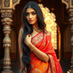 A stunning and graceful Indian woman exuding elegance and allure