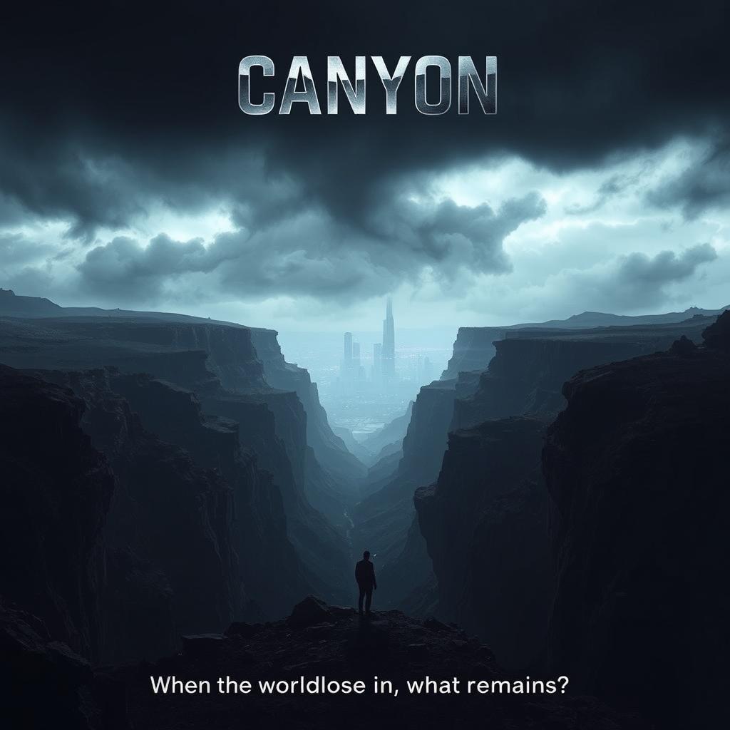 A dark futuristic movie poster for the film titled "Canyon"