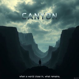 A dark futuristic movie poster for the film titled "Canyon"