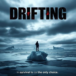 An adventurous and dark movie poster for the film titled "Drifting"