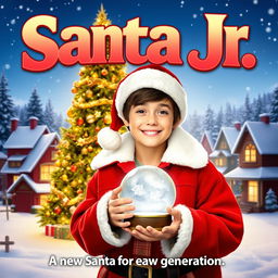 A festive movie poster for the Christmas film titled "Santa Jr