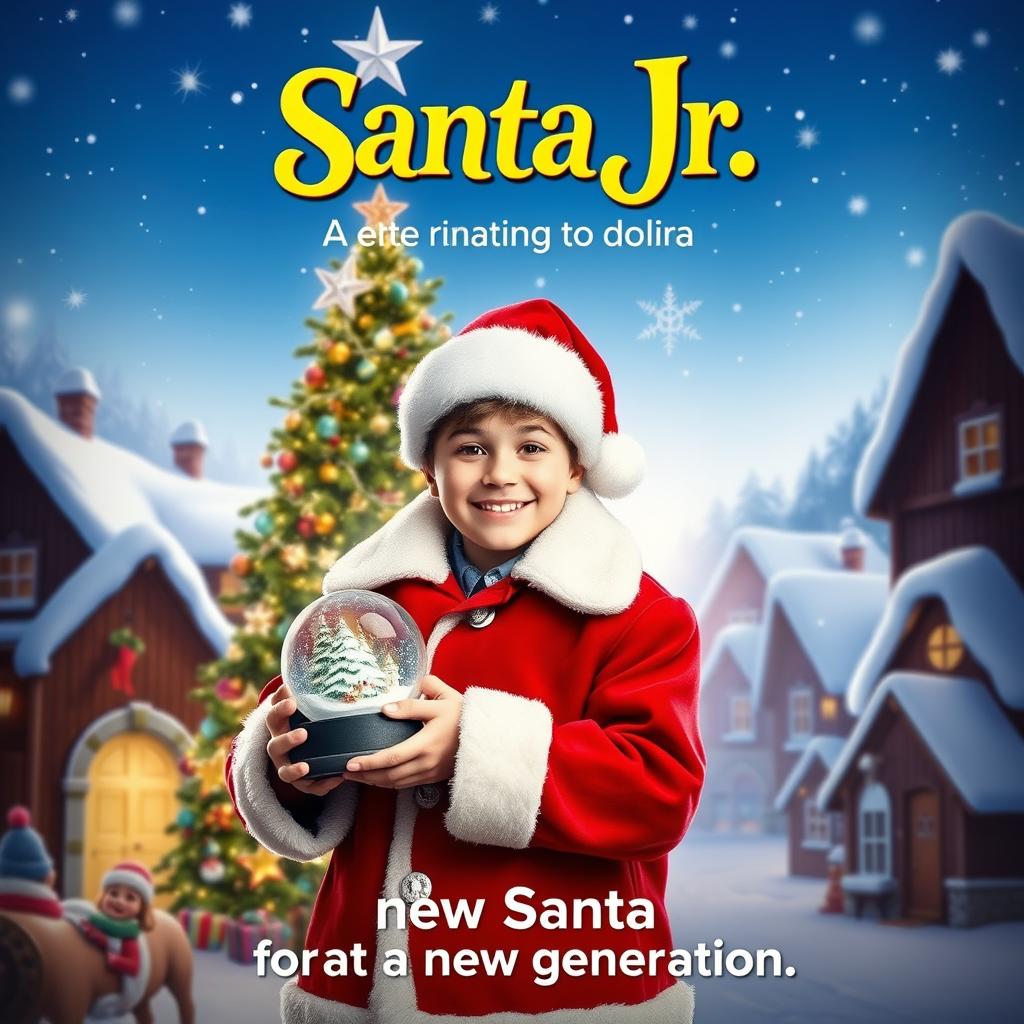 A festive movie poster for the Christmas film titled "Santa Jr