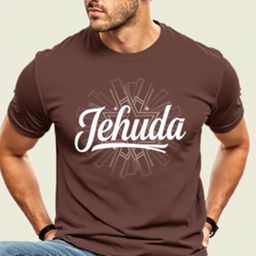 A stylish T-shirt featuring a captivating design with the name 'Jehuda' artistically incorporated