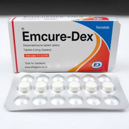 A blister pack of Dexamethasone tablets, 0