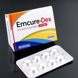 A blister pack of Dexamethasone tablets, 0