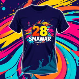 A bold and captivating T-shirt design featuring the logo of the 28th SMAWAR